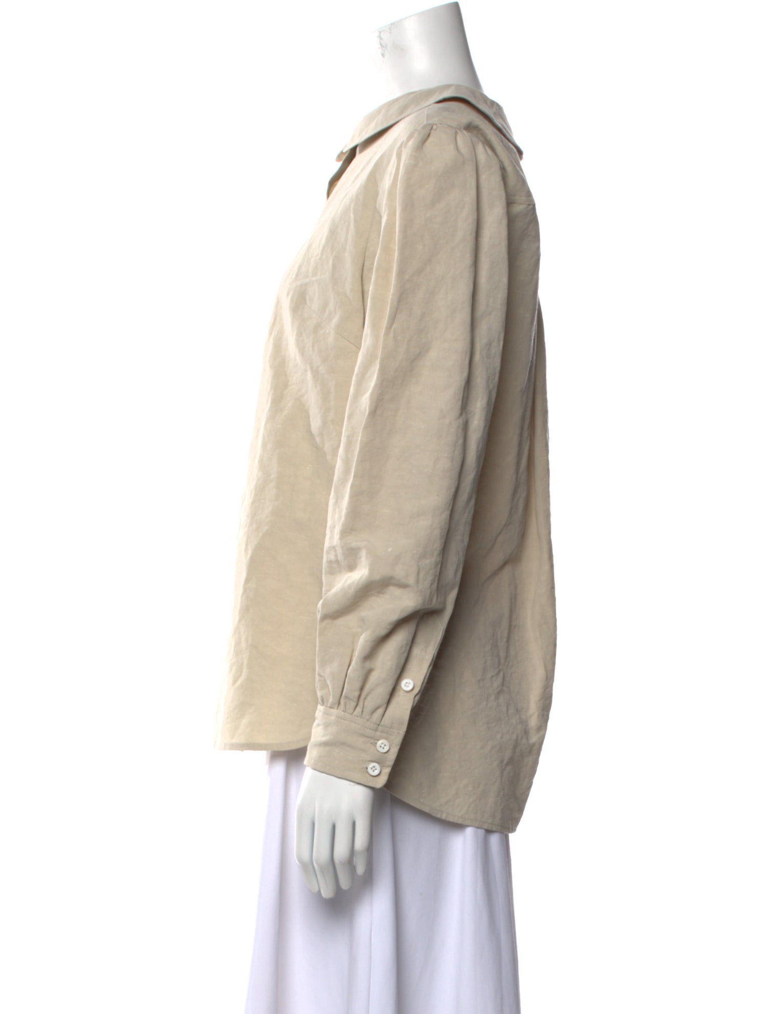 Danielle Fichera Crew Neck Long Sleeve Button-Up Top