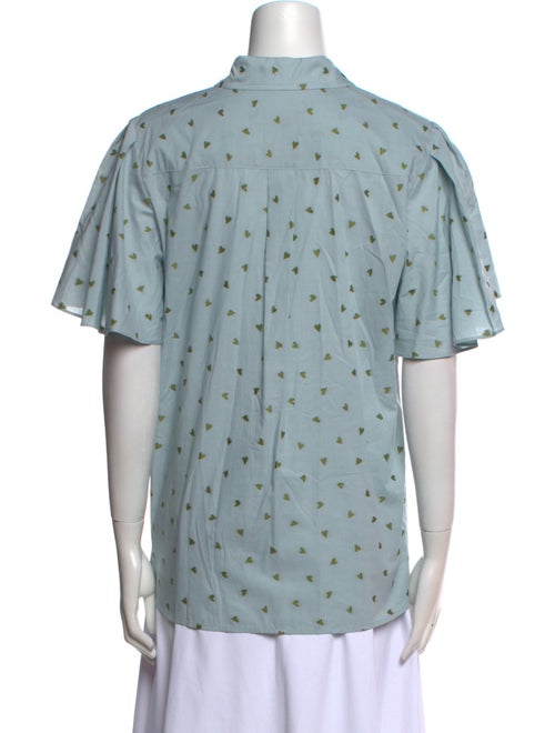 Danielle Fichera Printed Short Sleeve Button-Up Top