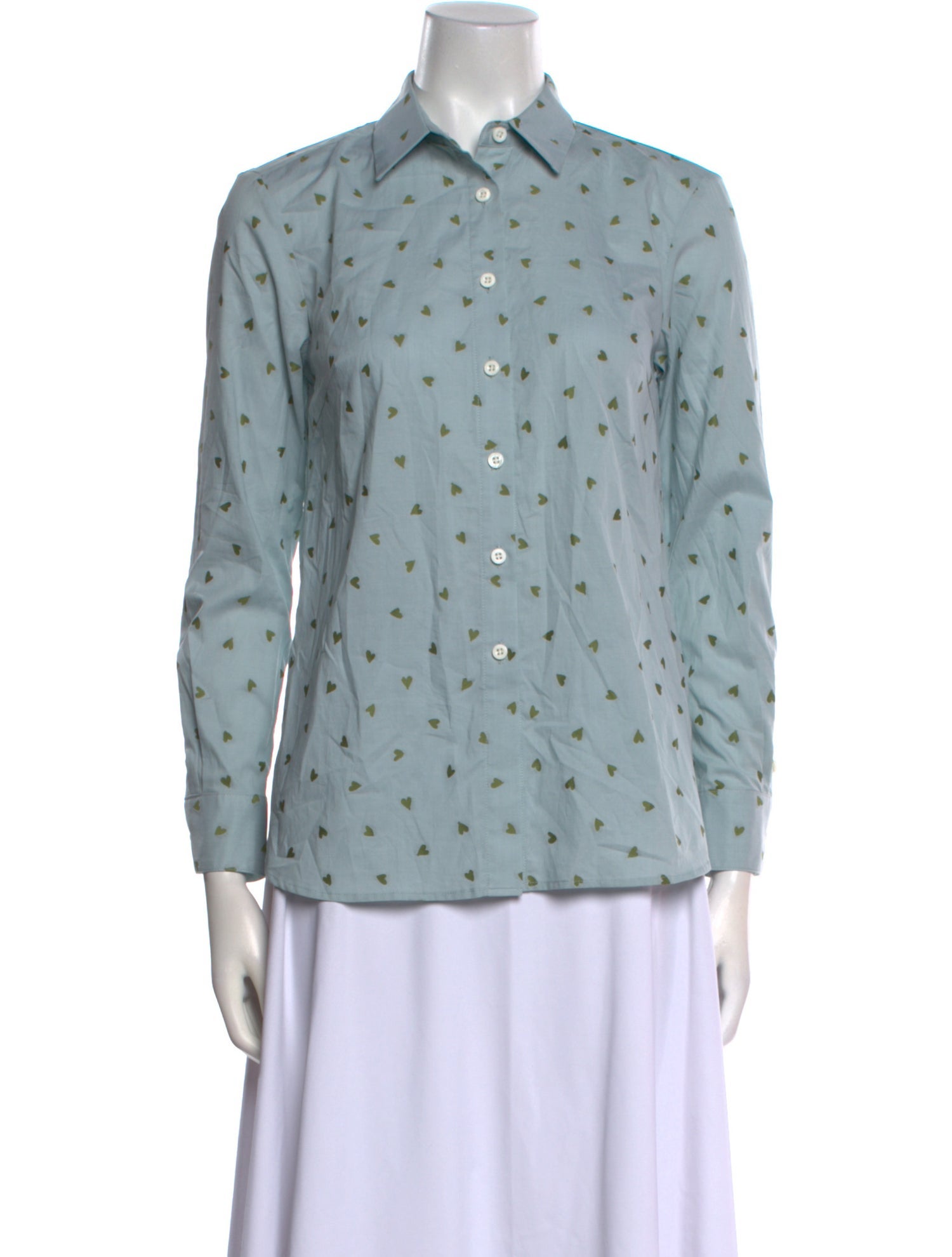 Danielle Fichera Printed Long Sleeve Button-Up Top