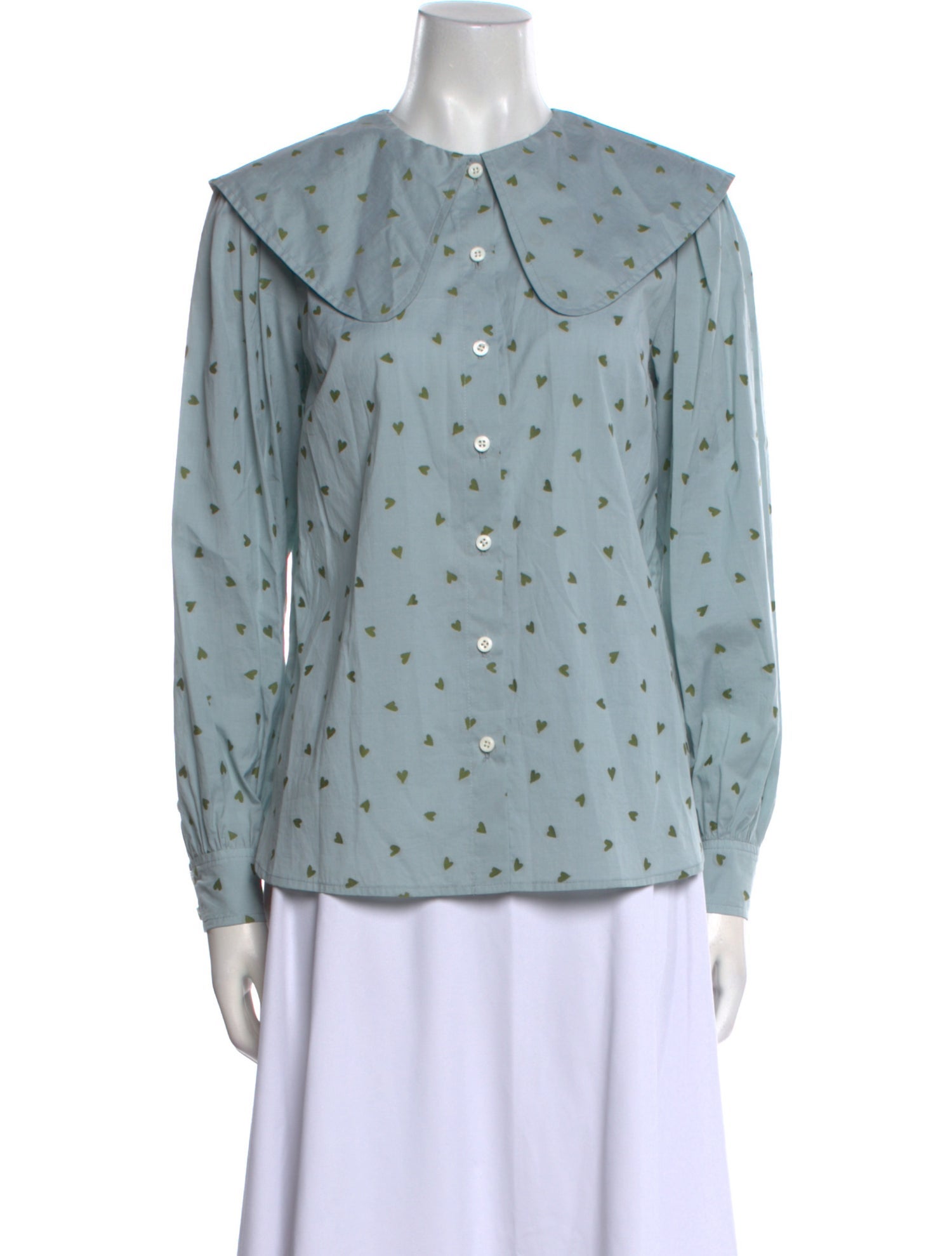 Danielle Fichera Printed Long Sleeve Button-Up Top