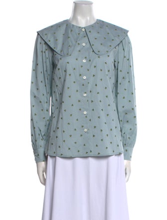 Danielle Fichera Printed Long Sleeve Button-Up Top