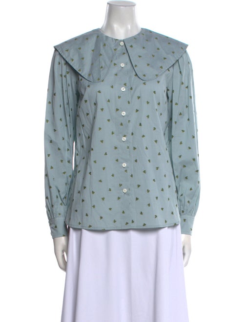 Danielle Fichera Printed Long Sleeve Button-Up Top