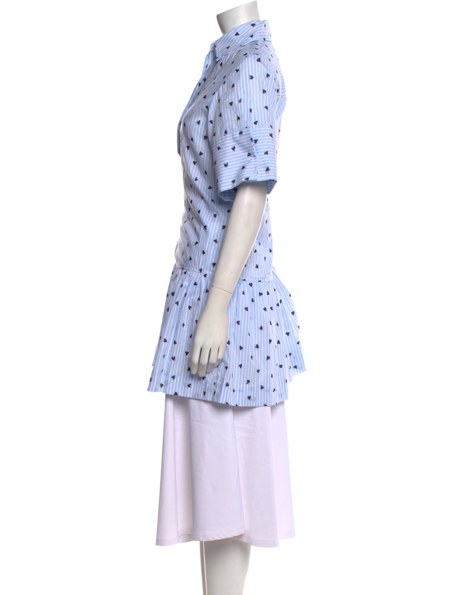 Danielle Fichera Striped Short Sleeve Button-Up Top