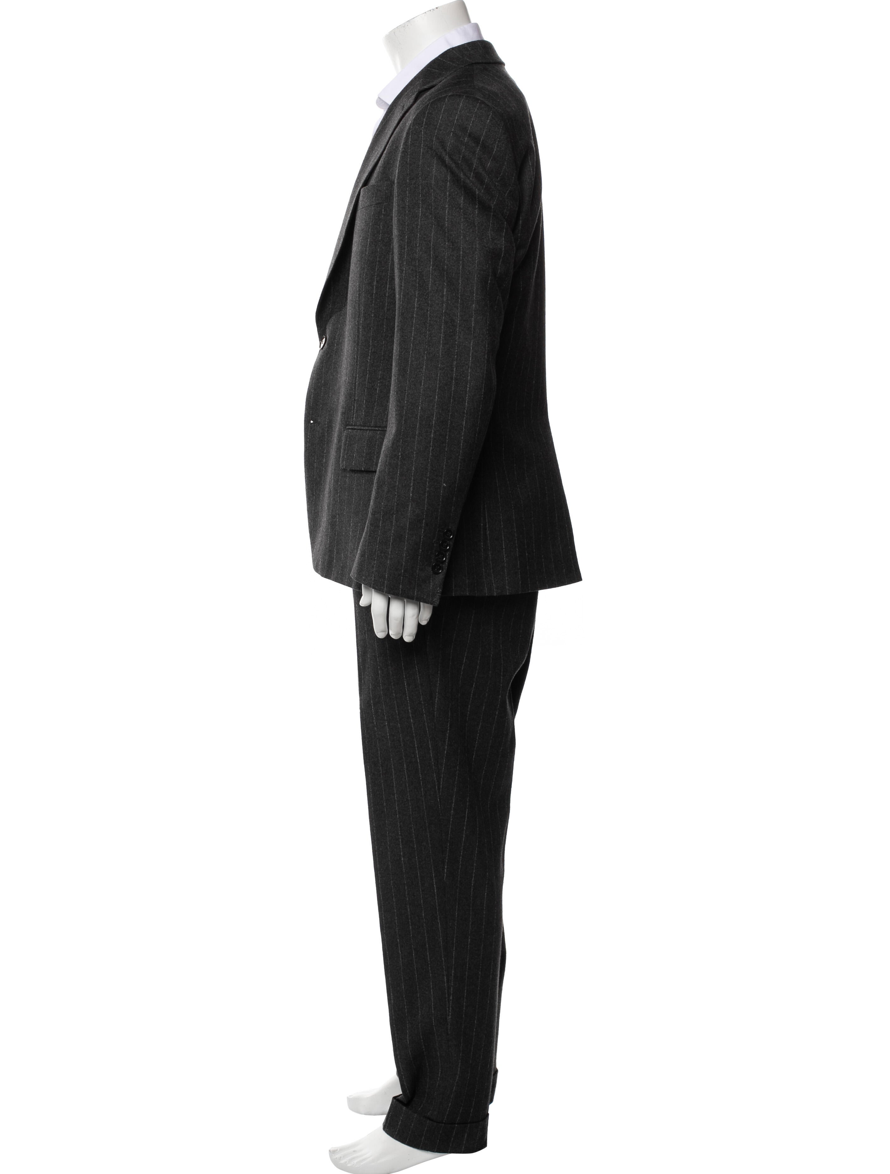 De Fursac Wool Striped Two-Piece Suit