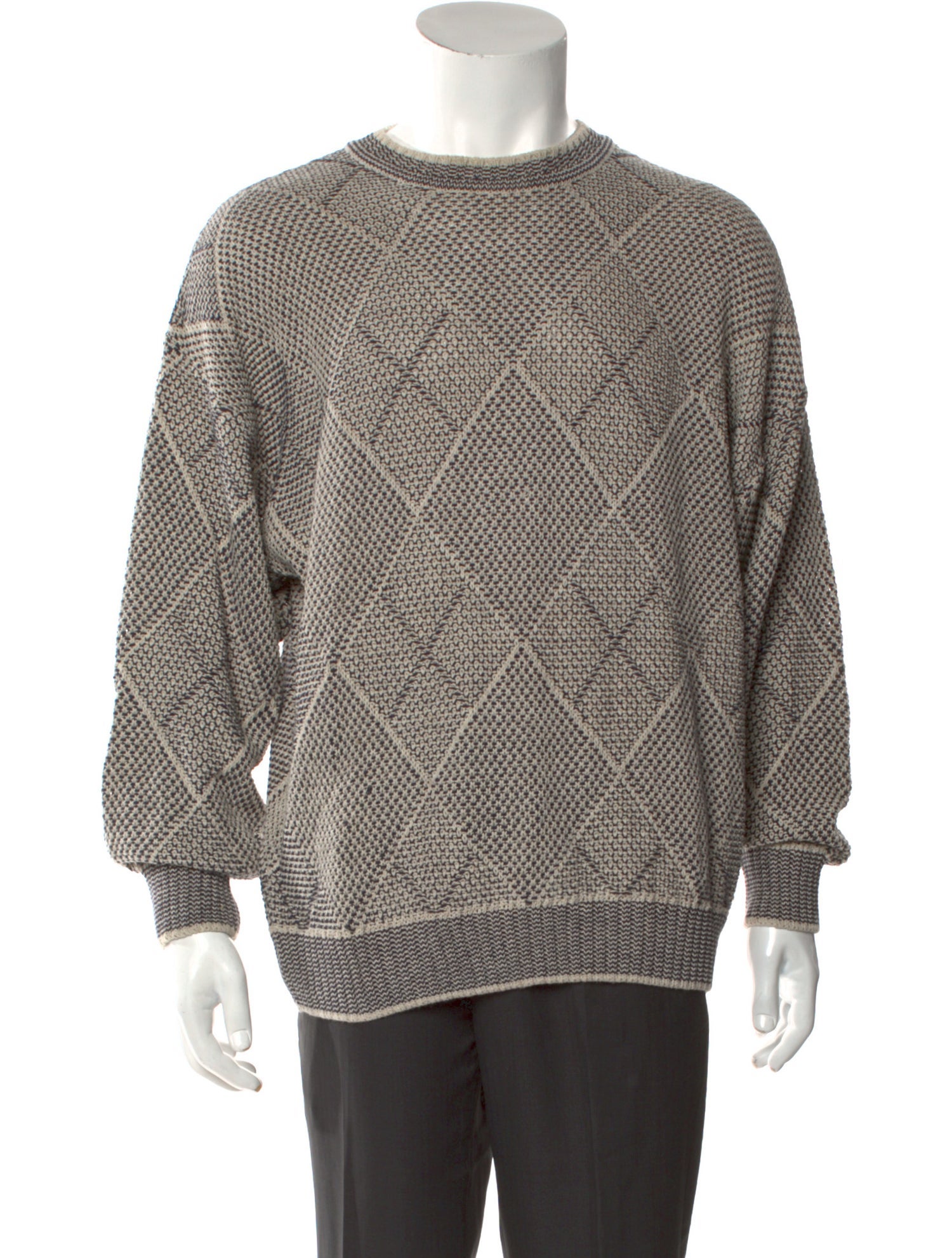 De Fursac Plaid Print Crew Neck Pullover
