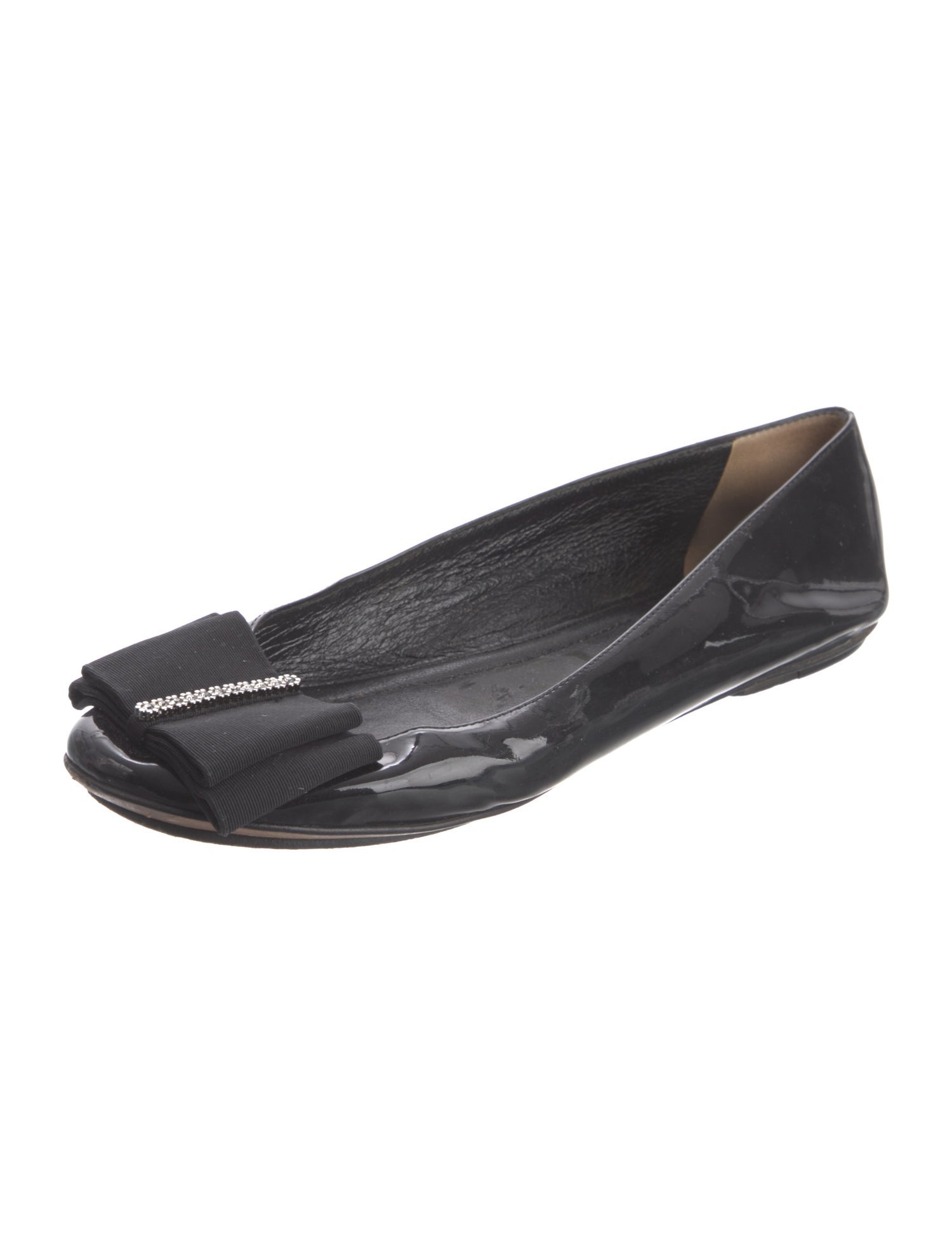 D&G Patent Leather Bow Accents Flats