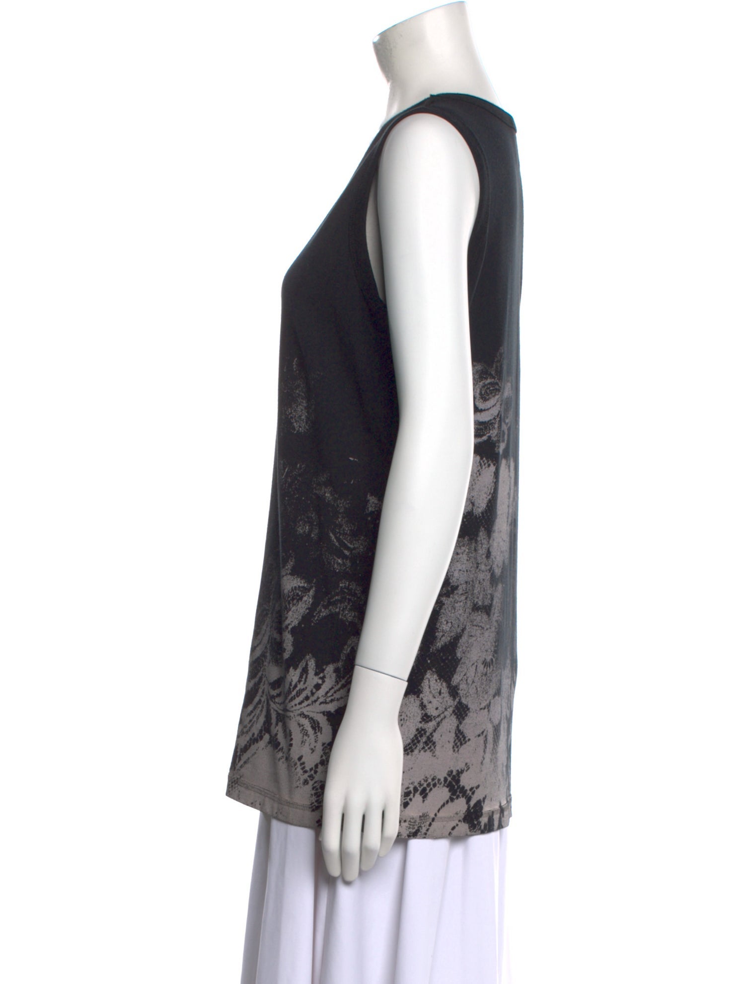 D&G Printed Scoop Neck Top