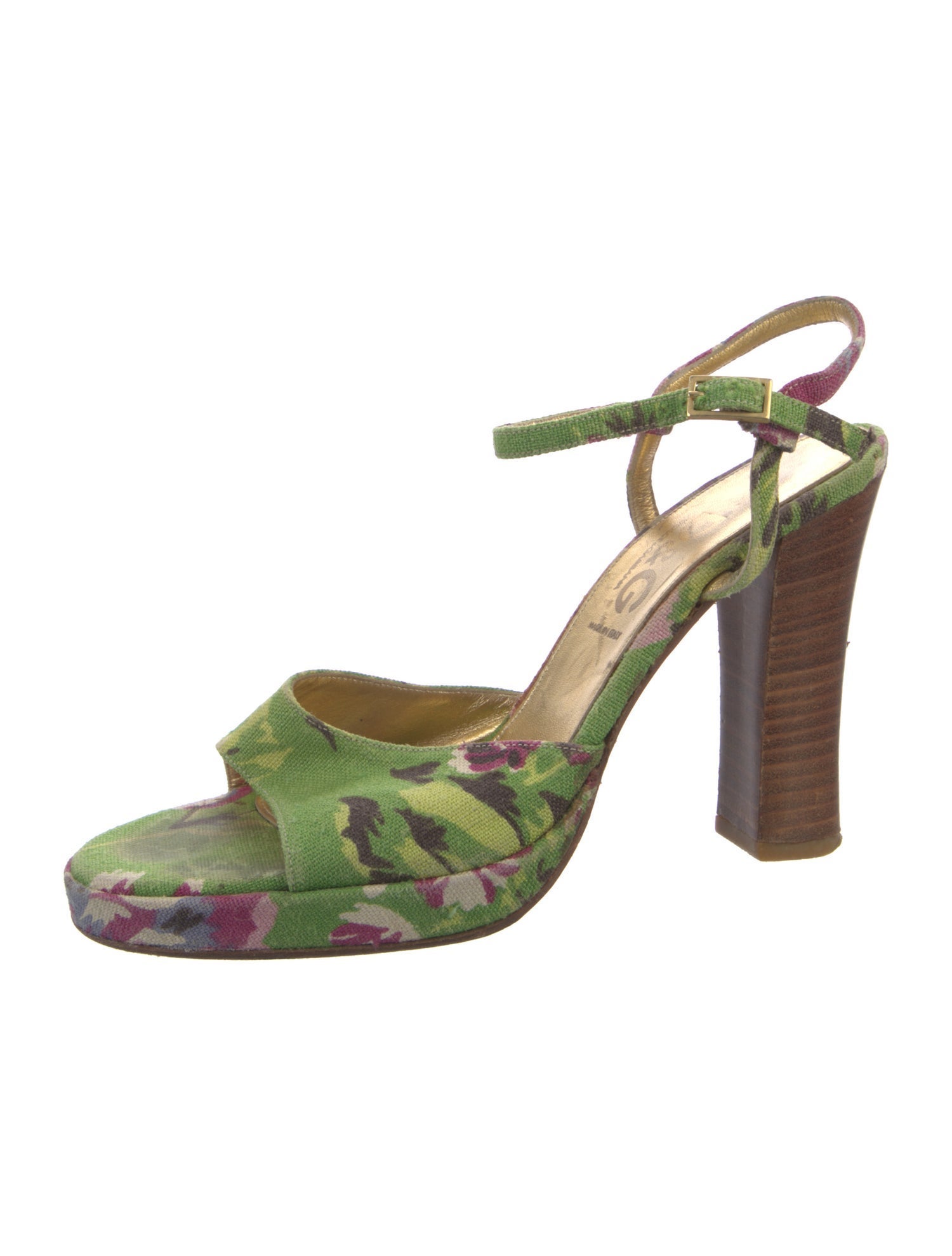 D&G Canvas Printed Slingback Sandals