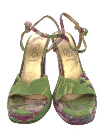 D&G Canvas Printed Slingback Sandals
