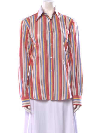 D&G Striped Long Sleeve Button-Up Top
