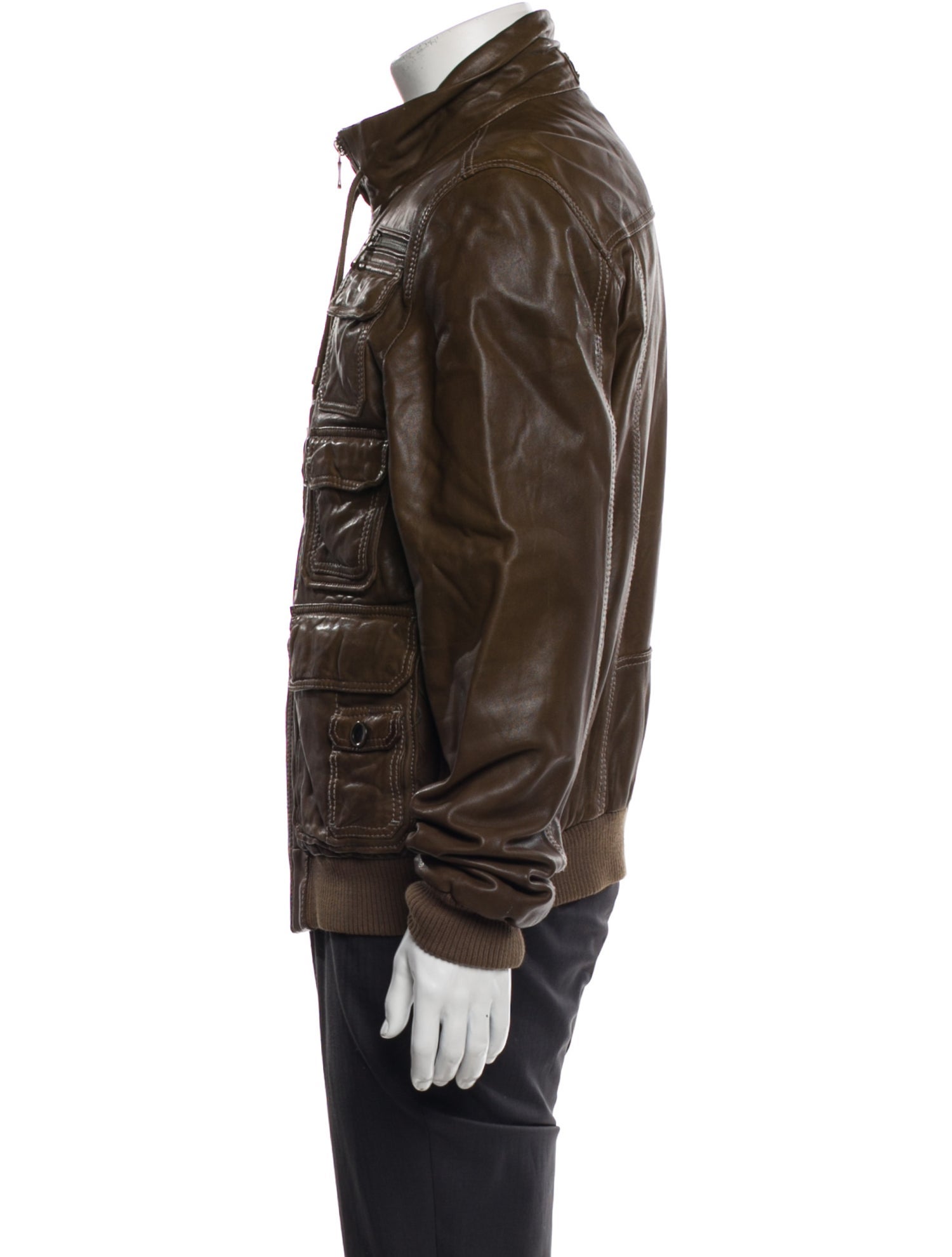 D&G Lamb Leather Utility Jacket