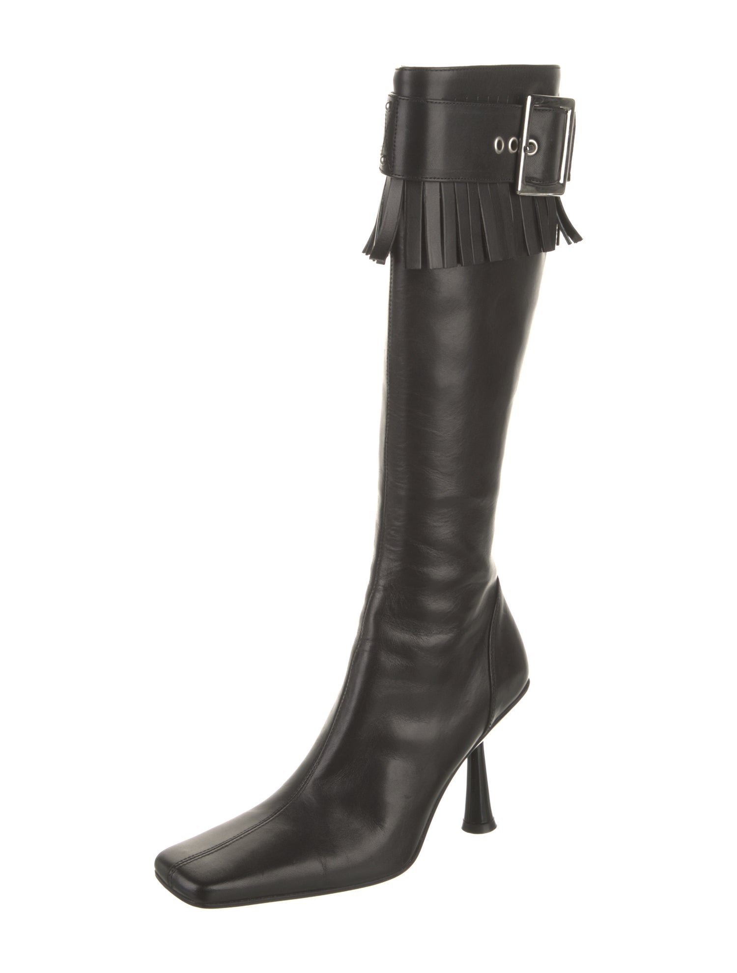 D&G Leather Studded Accents Boots