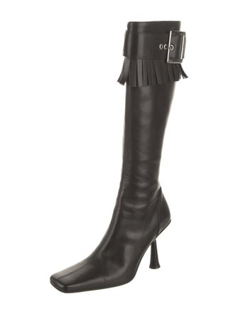 D&G Leather Studded Accents Boots