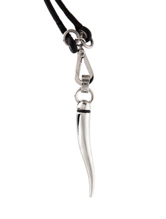 D&G Leather Horn Pendant Necklace