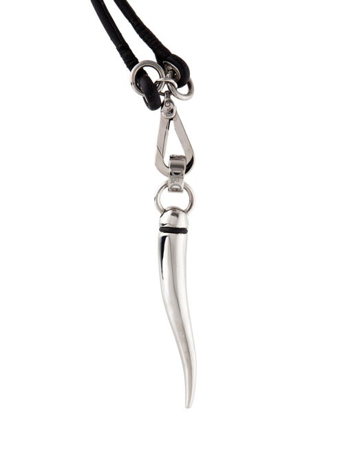 D&G Leather Horn Pendant Necklace