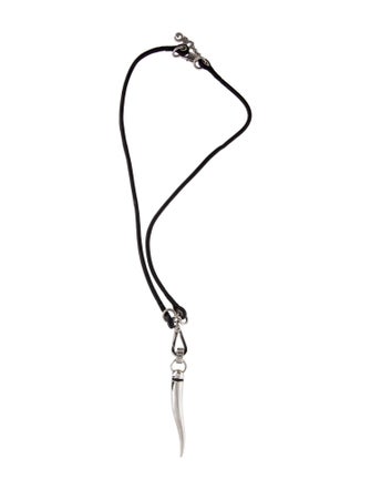 D&G Leather Horn Pendant Necklace