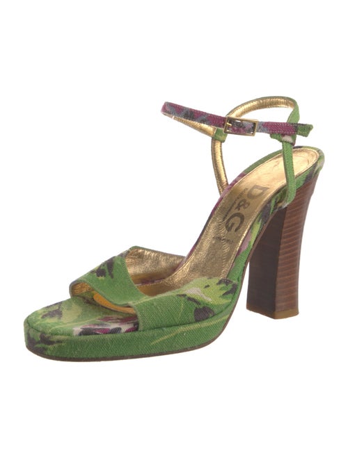 D&G Canvas Floral Print Sandals