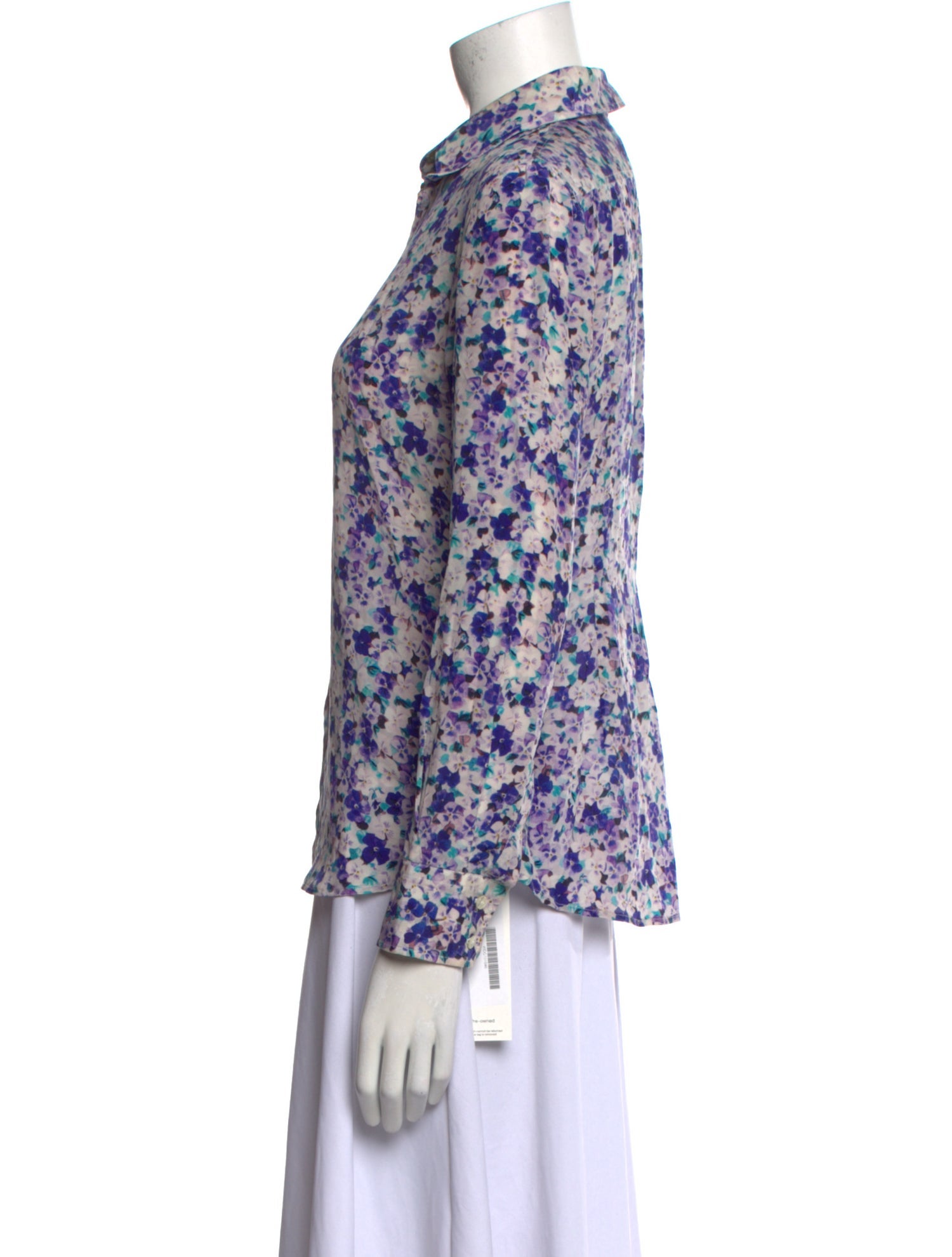 D&G Silk Floral Print Button-Up Top