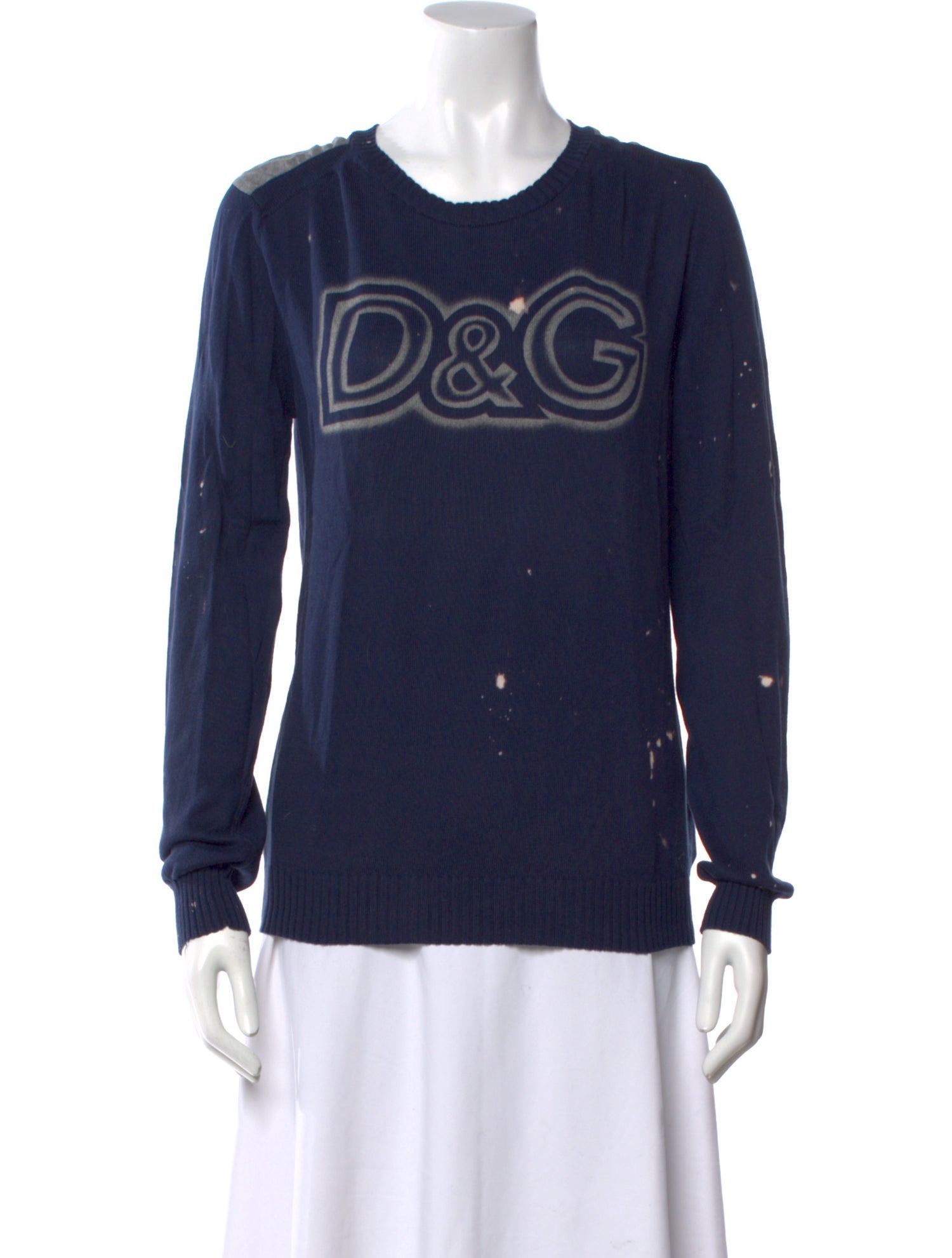D&G Graphic Print Crew Neck Sweater