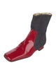 D&G Patent Leather Colorblock Pattern Sock Boots