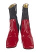 D&G Patent Leather Colorblock Pattern Sock Boots