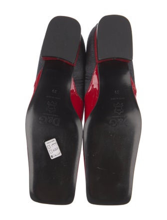 D&G Patent Leather Colorblock Pattern Sock Boots