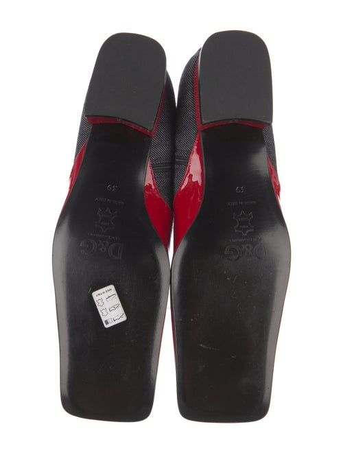 D&G Patent Leather Colorblock Pattern Sock Boots