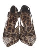D&G Leather Animal Print Slingback Pumps