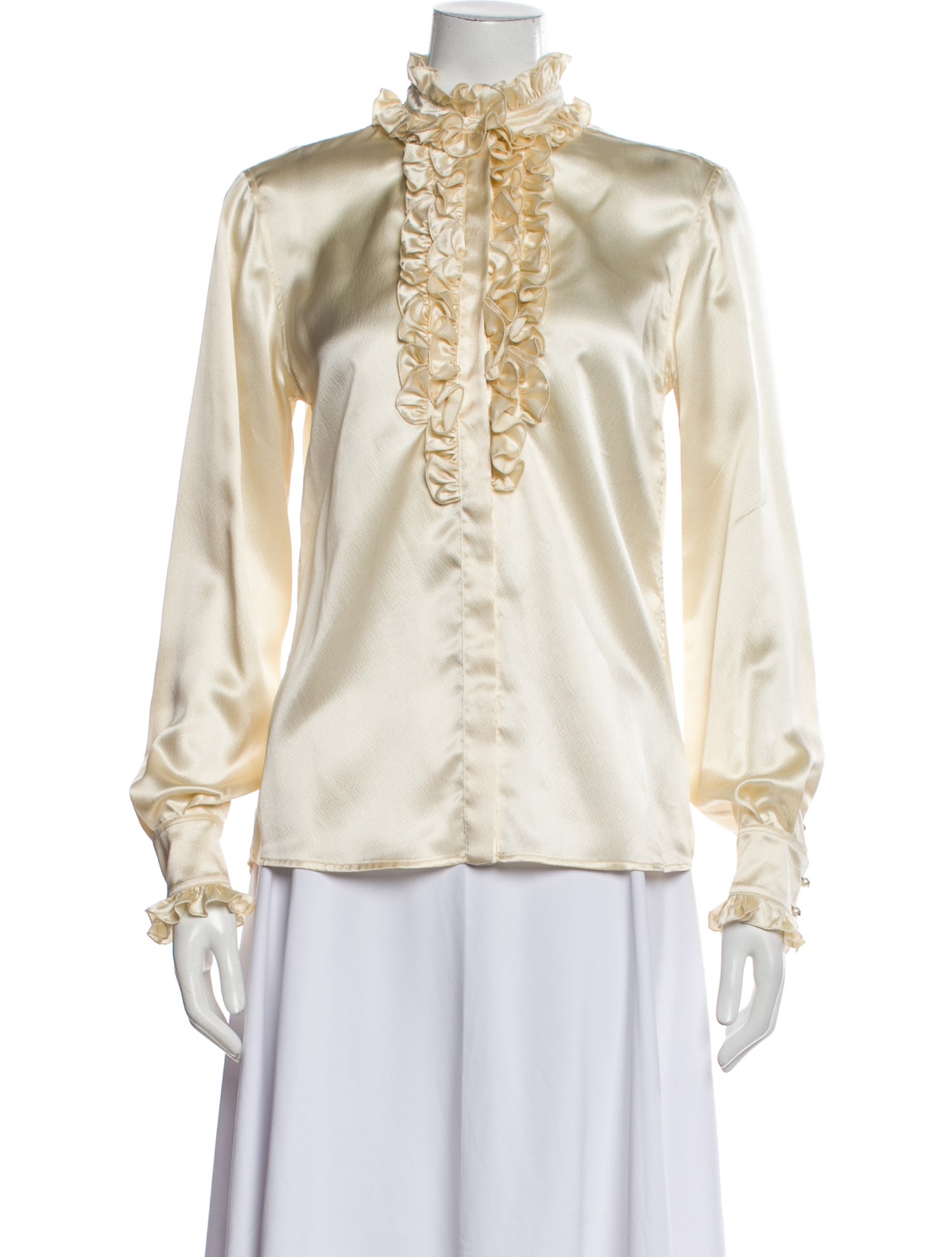 D&G Silk Mock Neck Blouse