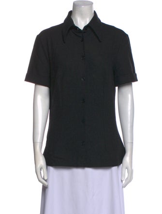 D&G Wool Short Sleeve Button-Up Top