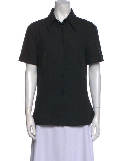 D&G Wool Short Sleeve Button-Up Top