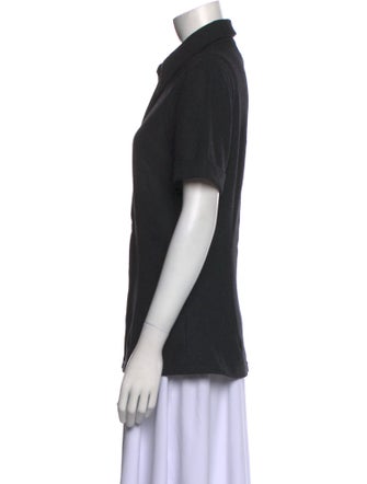 D&G Wool Short Sleeve Button-Up Top