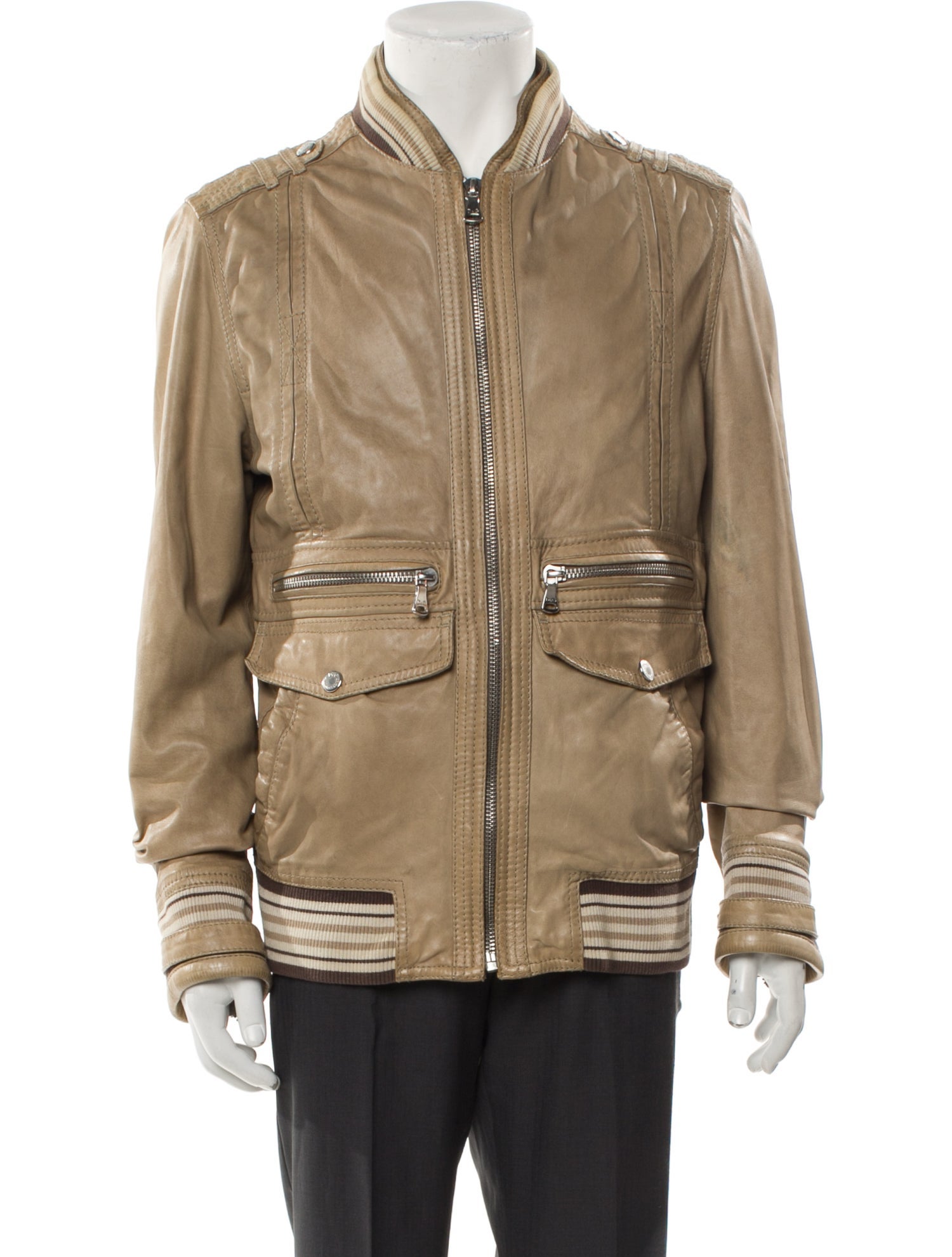 D&G Lamb Leather Utility Jacket
