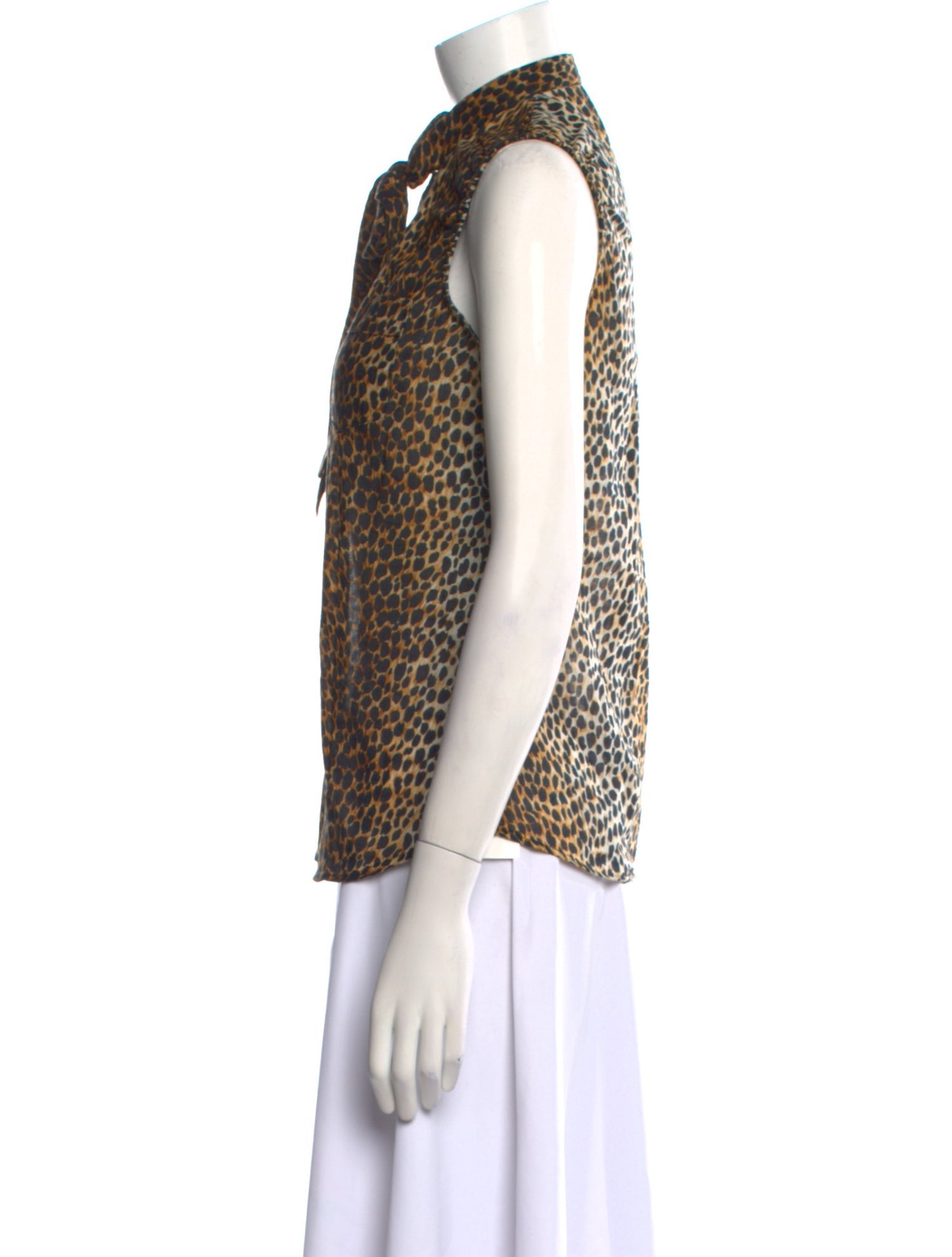 D&G Animal Print Sleeveless Button-Up Top
