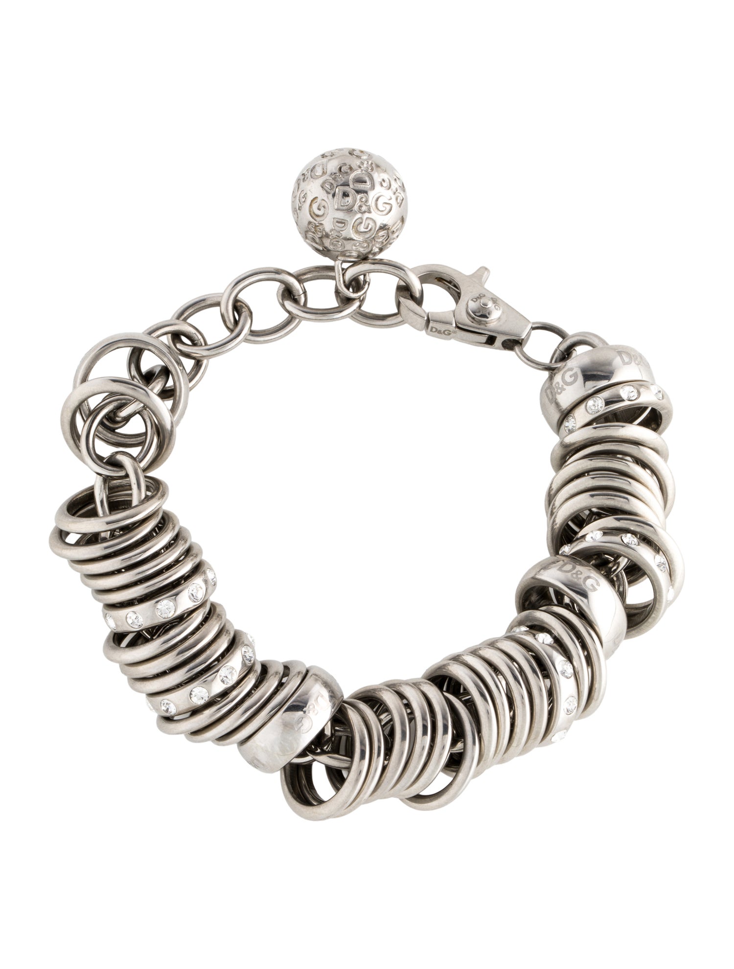 D&G Crystal Ring Cuff Bracelet