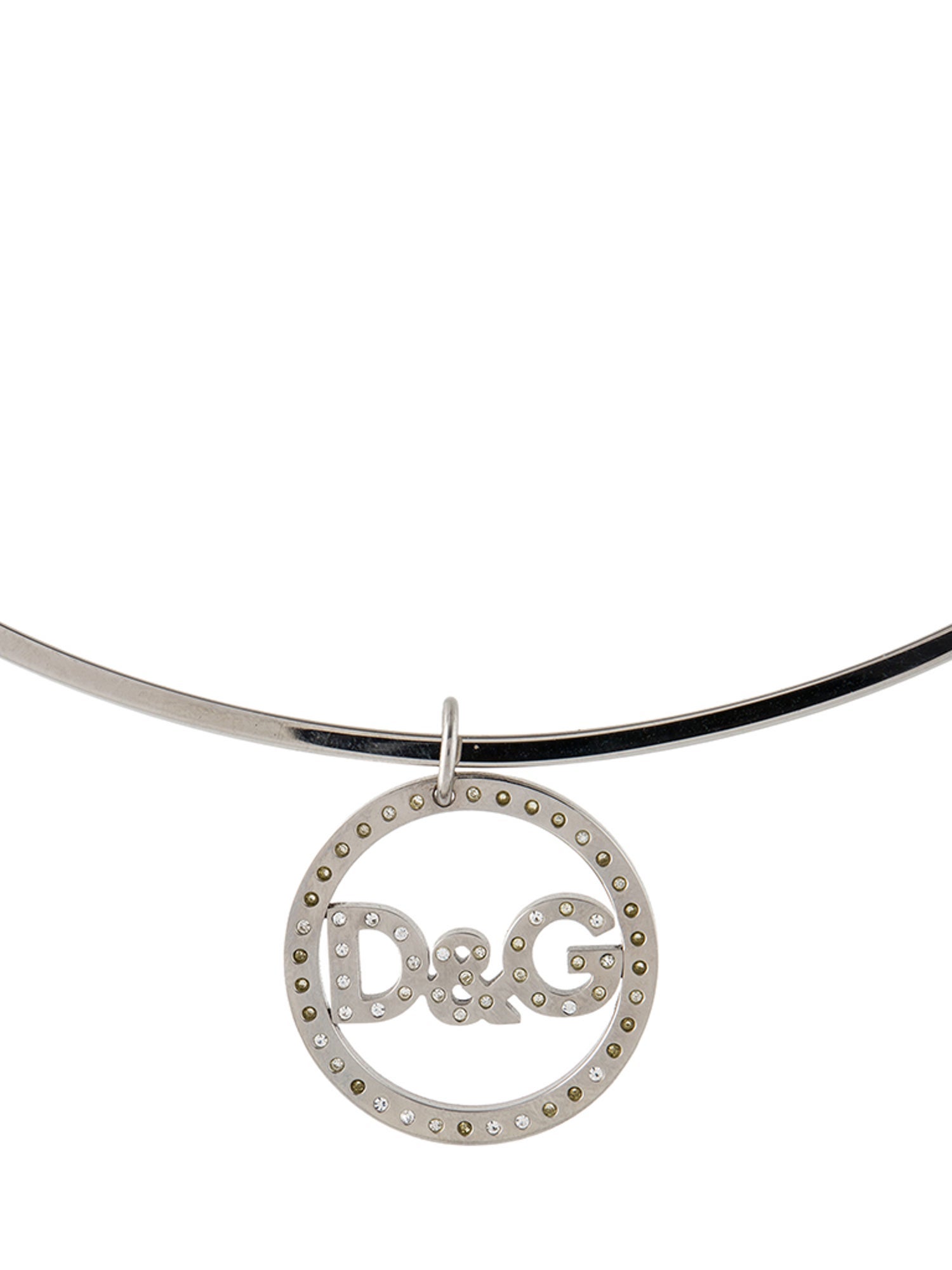 D&G Crystal Logo Pendant Necklace
