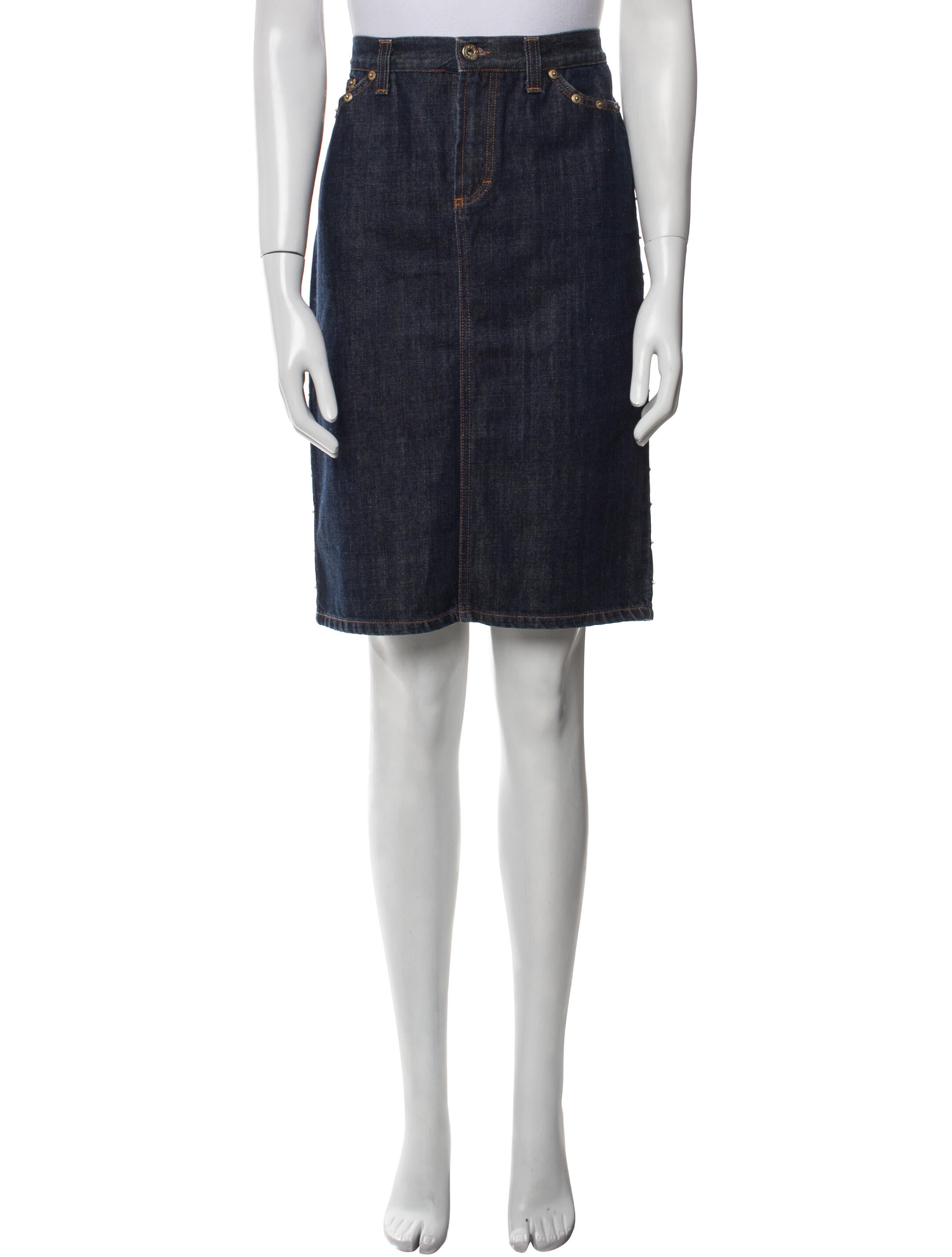 D&G Embroidered Accent Knee-Length Skirt