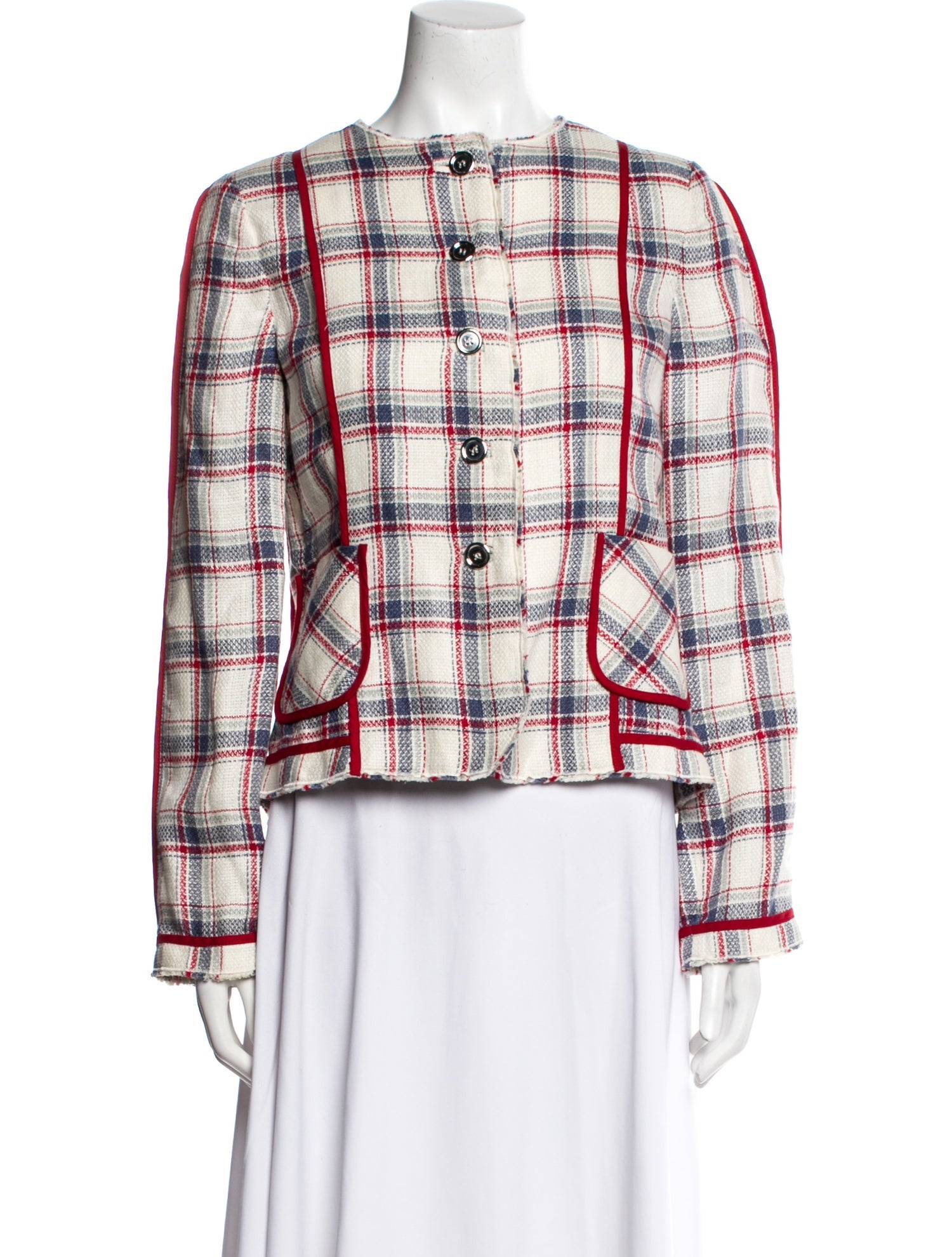 D&G Linen Plaid Print Evening Jacket