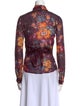 D&G Silk Floral Print Button-Up Top