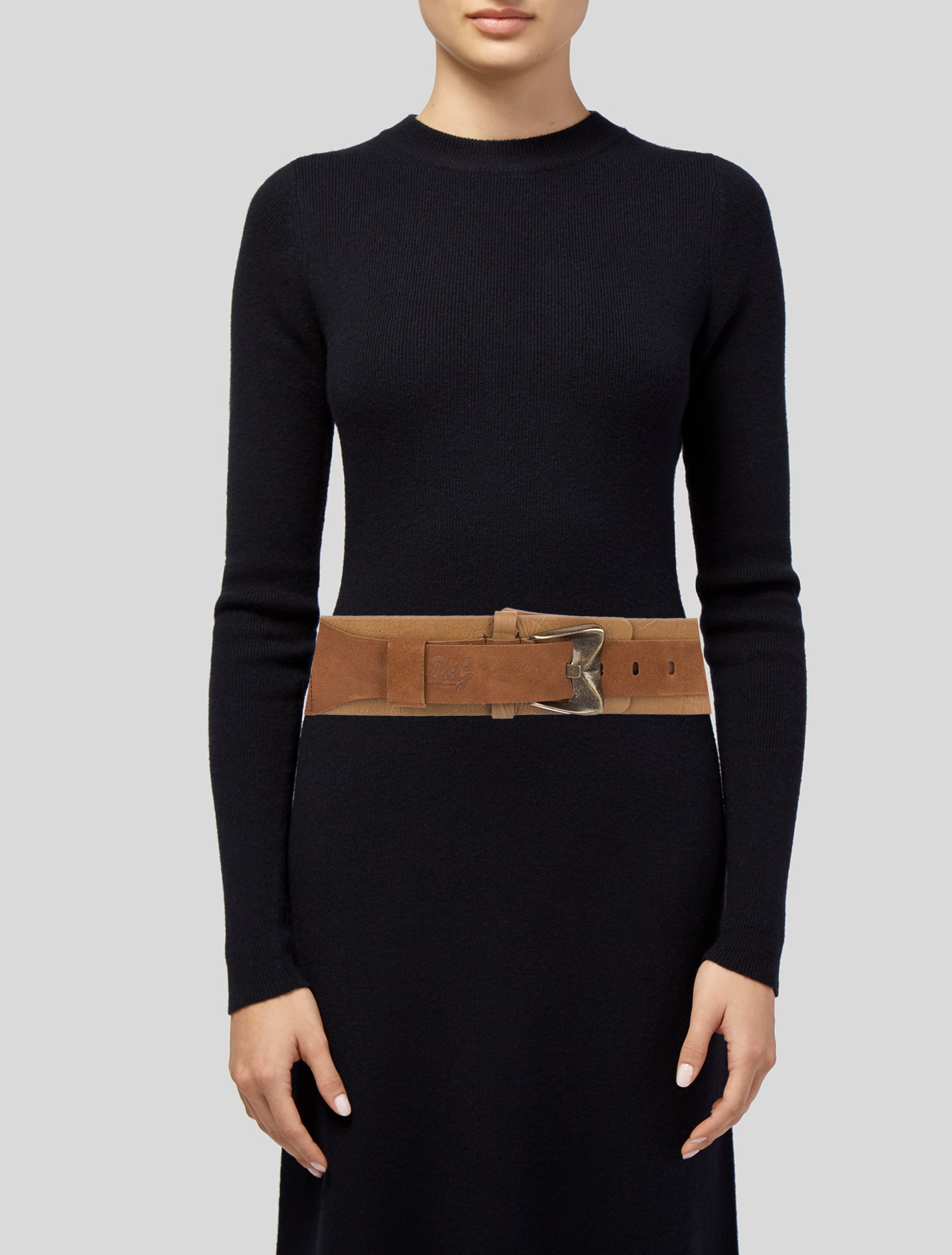 D&G Wide Suede Waist Belt