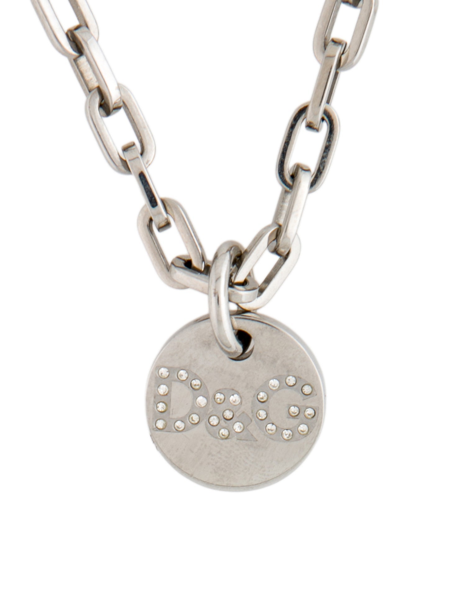 D&G Crystal Logo Pendant Necklace