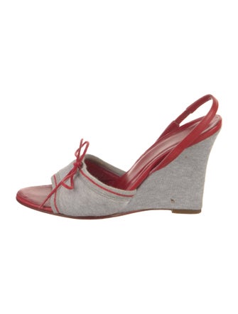 D&G Leather Trim Embellishment Slingback Sandals