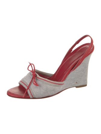 D&G Leather Trim Embellishment Slingback Sandals