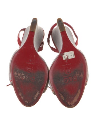 D&G Leather Trim Embellishment Slingback Sandals