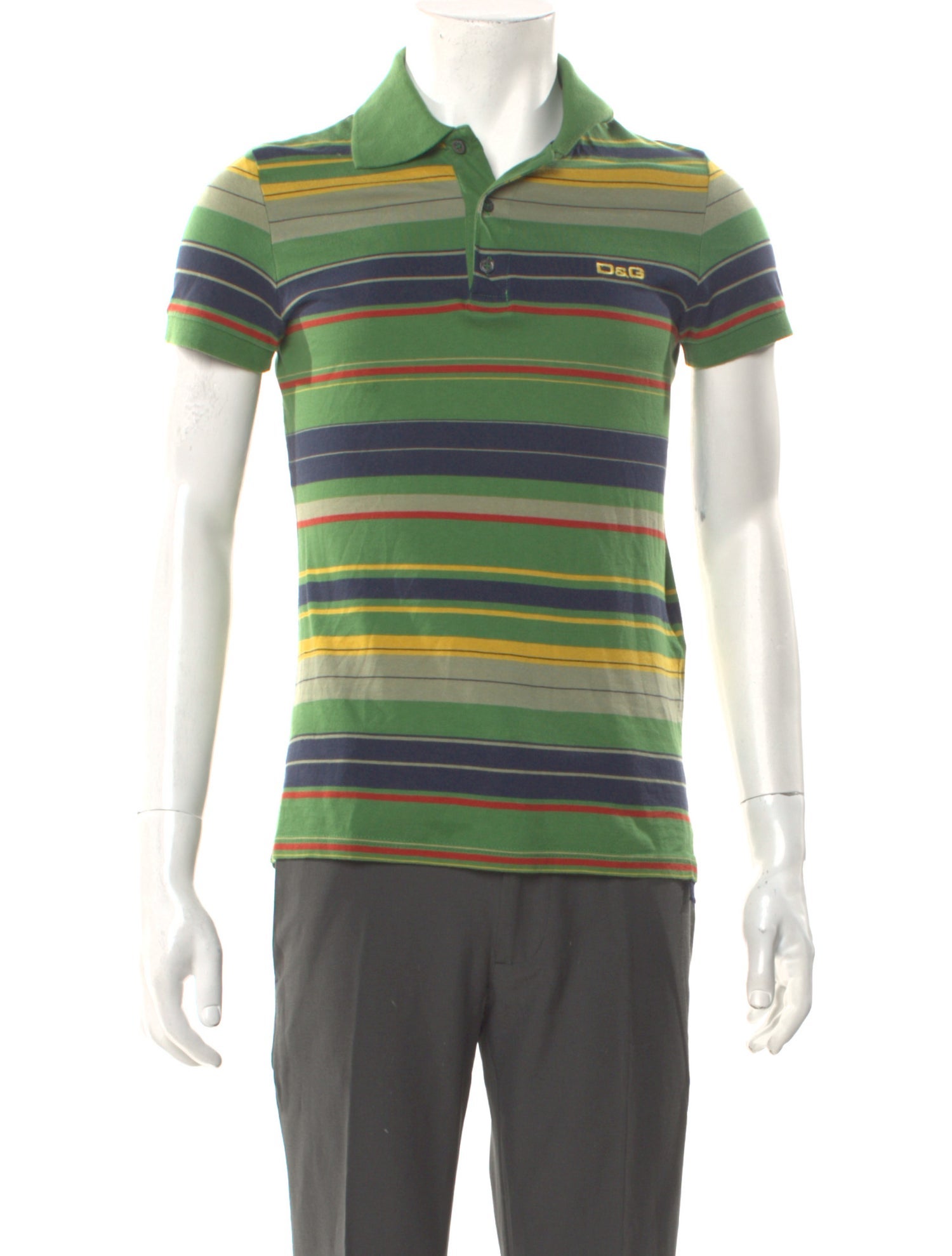 D&G Striped Collar Polo Shirt
