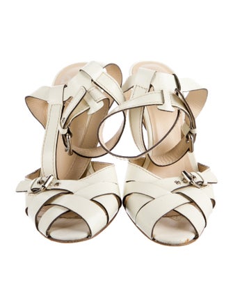 D&G Leather Colorblock Pattern Slingback Pumps