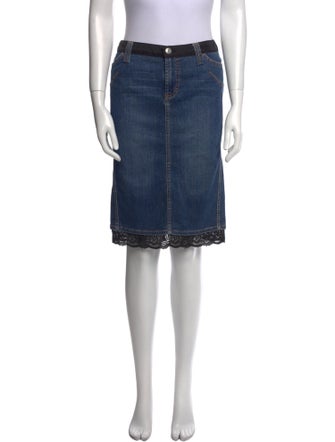 D&G Lace Trim Embellishment Knee-Length Skirt