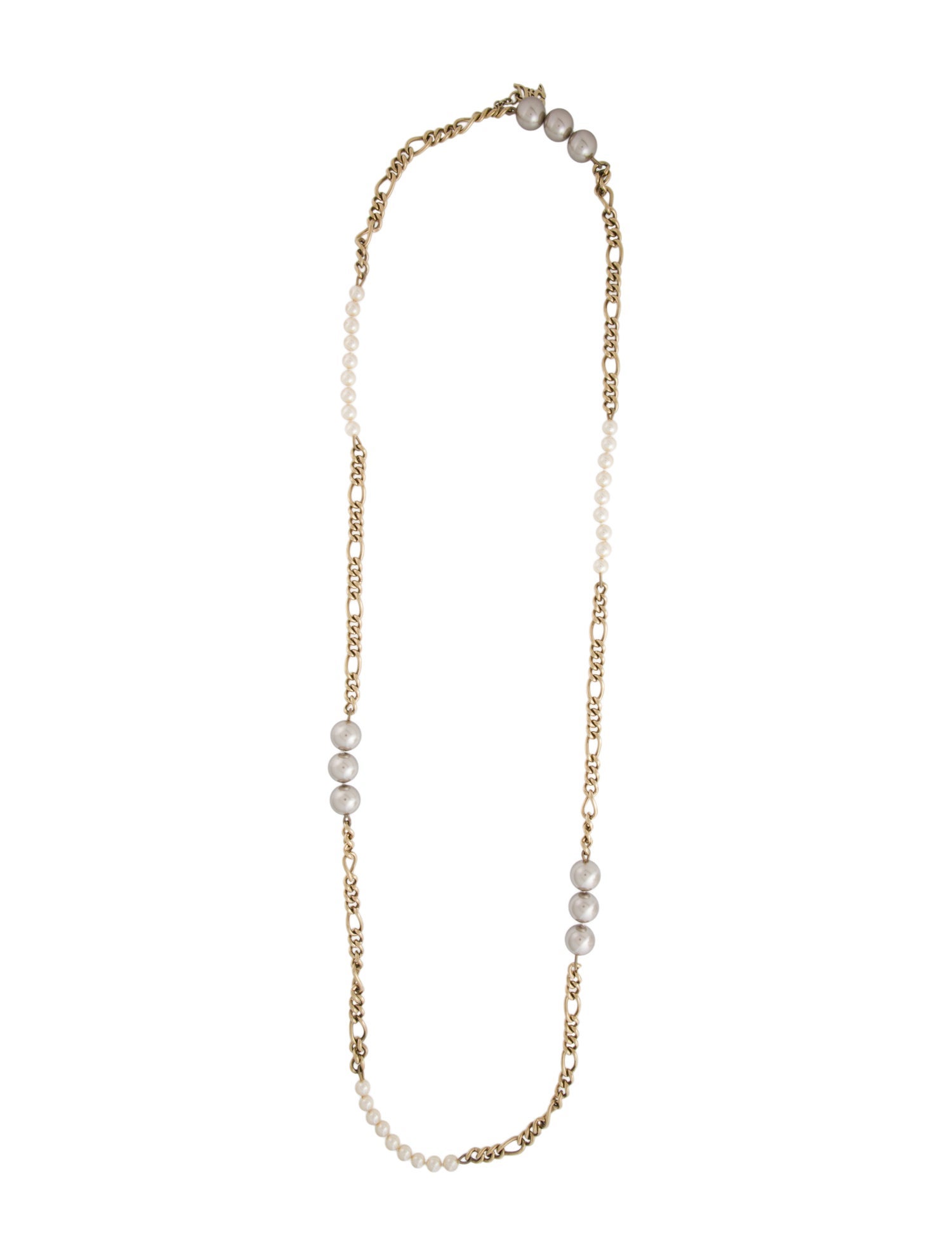 D&G Faux Pearl Station Necklace