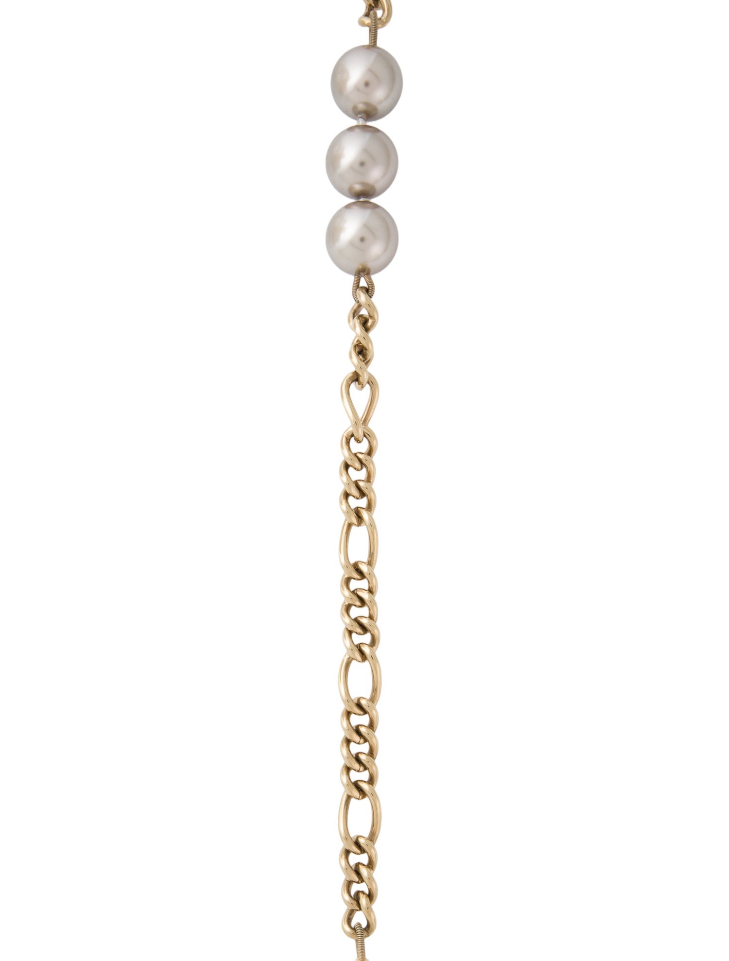 D&G Faux Pearl Station Necklace
