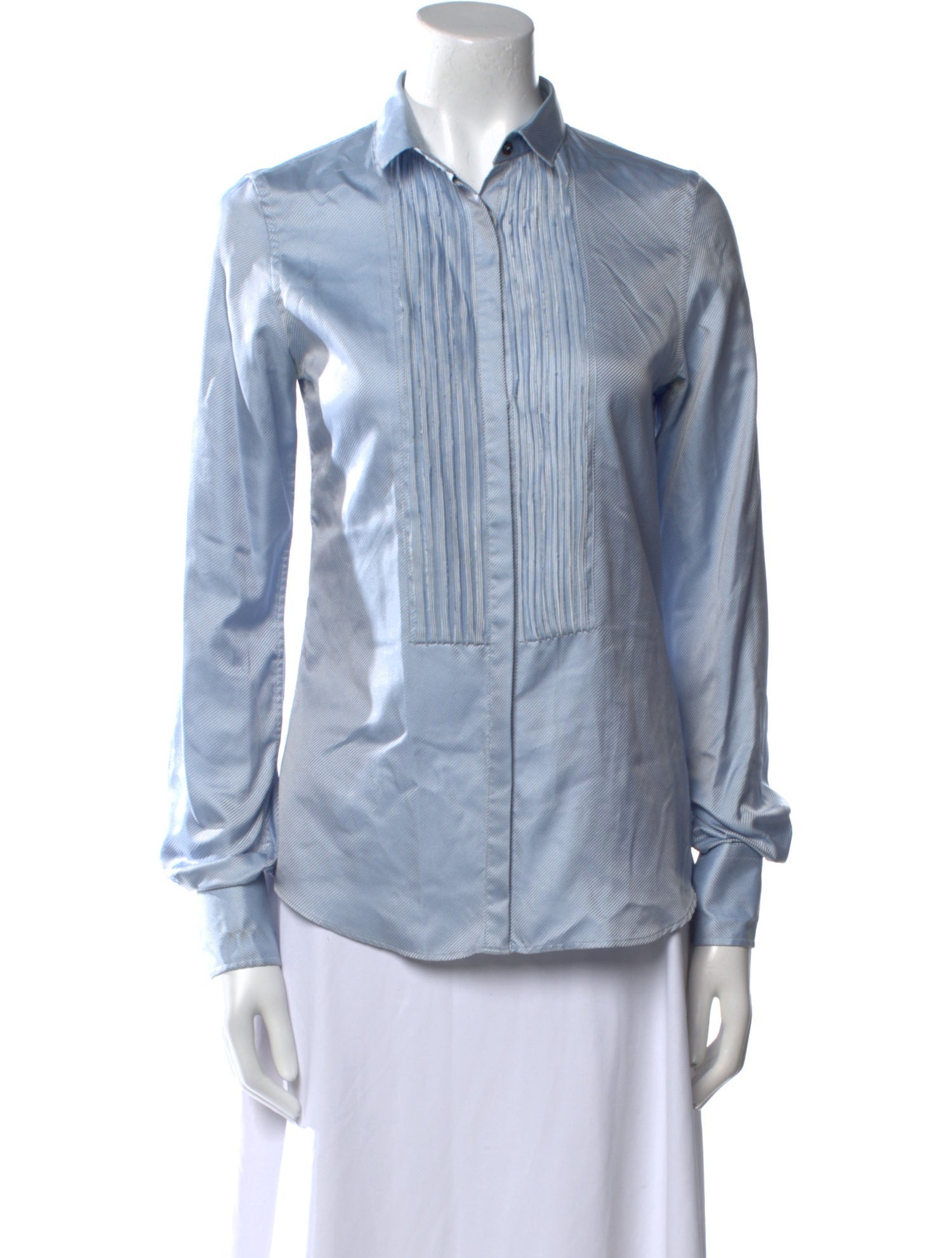 D&G Silk Striped Button-Up Top